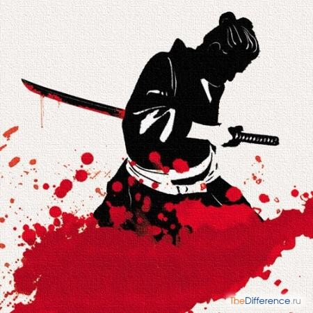 Create meme: anime samurai hara-kiri, samurai art, samurai on a black background