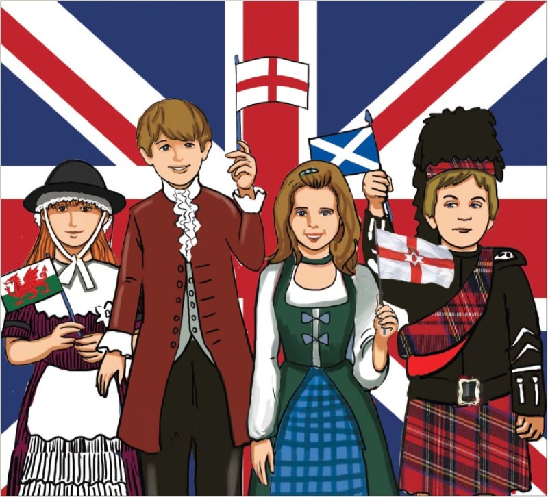 Create meme: English , scotland drawing, national costume of england for children