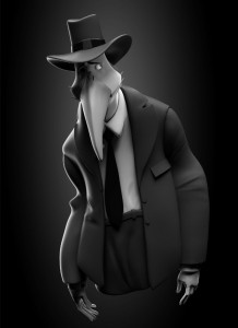Create meme: a dark silhouette in the hat, Noir, art offender