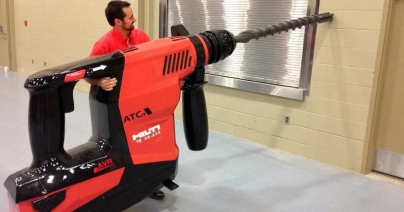 Create meme: hilti, hilti rotary hammer, A huge drill