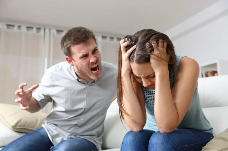 Create meme: I'm mad at my husband, female male, a man shouts at a woman