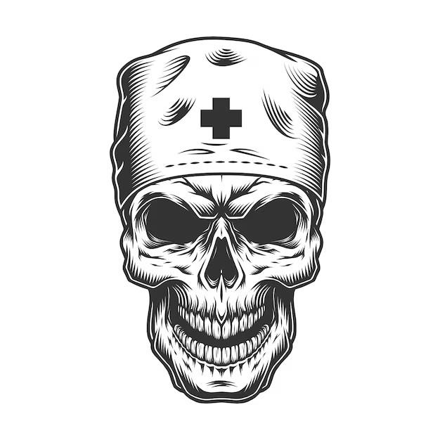 Create meme: sticker skull, skull in panama sketch, skull tattoo sketch