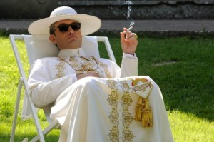 Create meme: Jude law the Pope, young dad
