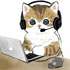 Create meme: cat , a cat wearing headphones at a computer, cat 