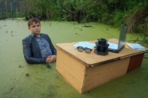 Create meme: meme swamp, photo shoot in the swamp, student in a swamp