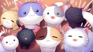 Create meme: cute anime, cute anime cats, anime cats