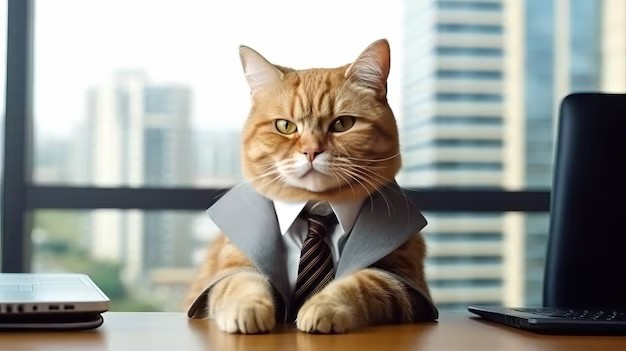 Create meme: business cat, a business cat in a suit, the cat in the jacket