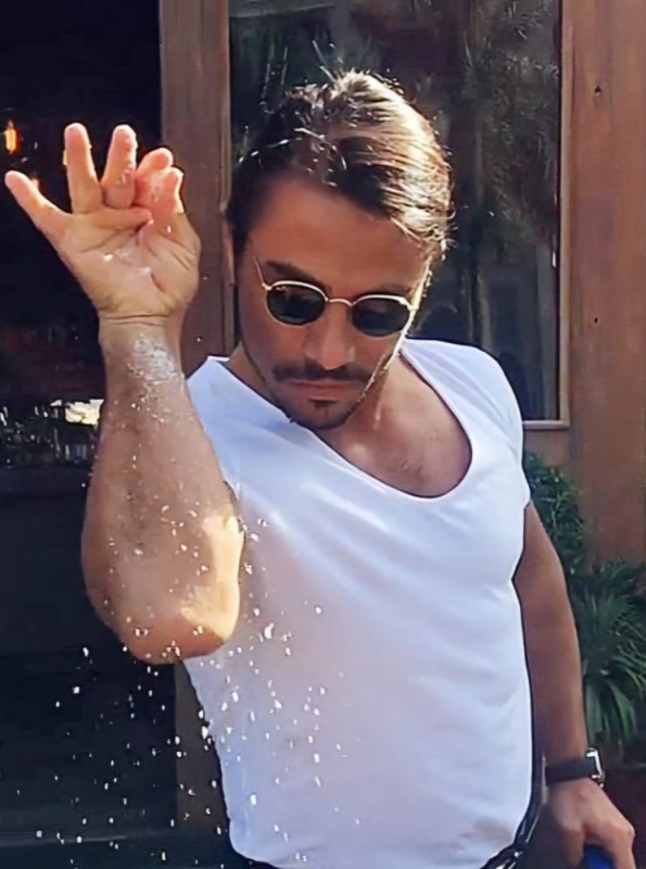 Создать мем: salt bae, повар сыпет соль, турецкий повар нусрет