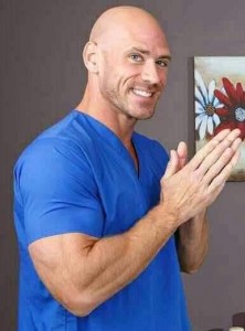 Create meme: johnny sins in the role of the doctor, johnny sins student, Mr. clean bald from Brazers