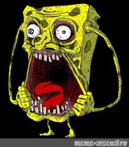 Create meme: scary spongebob, sponge Bob square pants 