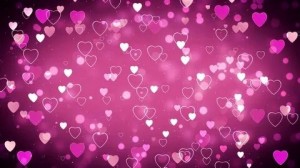 Create meme: pink background with hearts
