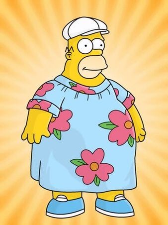 Create meme: Homer Simpson , Homer , Homer Simpson in a dress