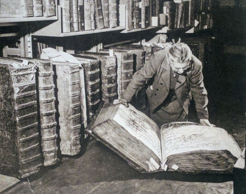 Create meme: the old librarian, giant books, giant books of giants