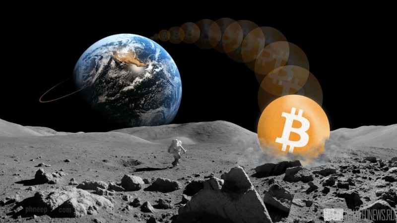 Create meme: moon cryptocurrency, moon bitcoin, Bitcoin's growth in 2023