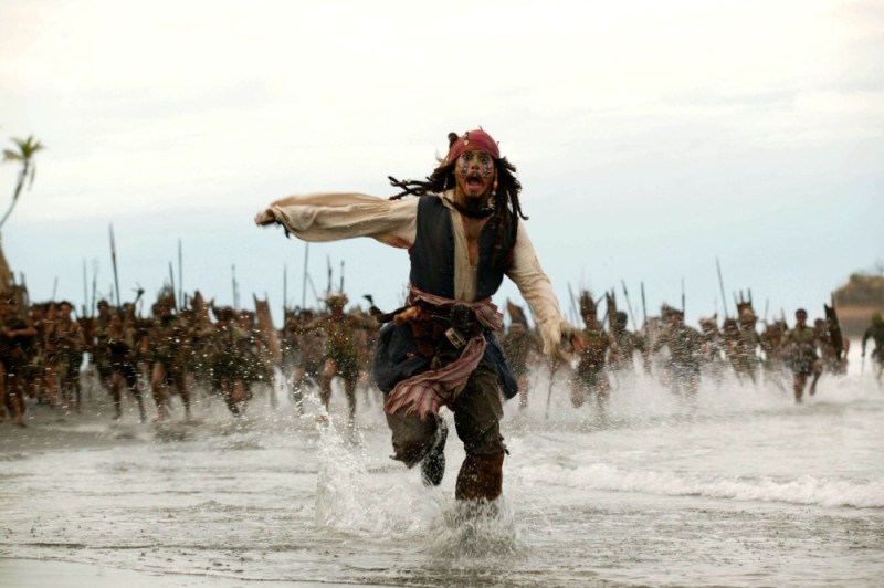 Create meme: captain Jack Sparrow runs away, Jack Sparrow escapes, pirates of the Caribbean pirates