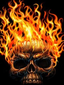 Create meme: pictures fiery skeleton, flaming skull animation, skull in flames gif