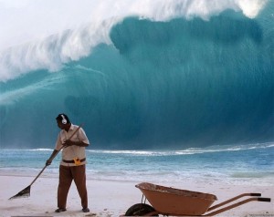Create meme: tsunami wave, the sea tsunami