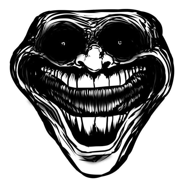 Create meme: trollface screamer, evil trollface, trollface scary faces