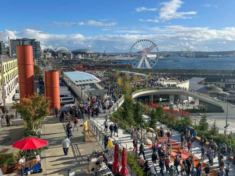 Создать мем: seattle great wheel, central waterfront seattle washington, уотерфронт парк сиэтл