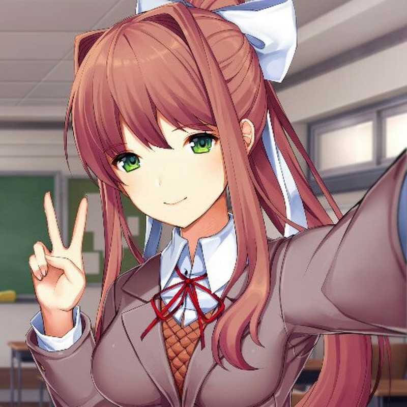 Create meme: Monica Doki, monika ddlc, doki doki