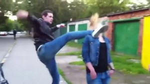 Create meme: stone island fight, hit in the face with a AK, a kick in the face