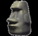 Создать мем: каменное лицо, фигурка, моаи стоун эмоджи