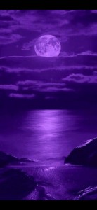 Create meme: night sea moon, purple moon