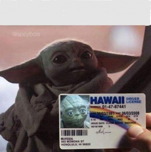 Create meme: baby Yoda