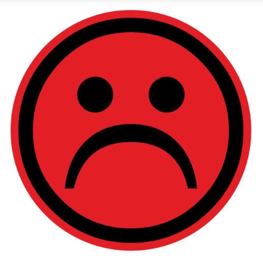 Create meme: red smiley, red sad smiley face, sad face