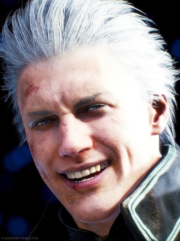 Create meme: Vergil dmc 5, Virgil, Virgil DMS 5 is smiling