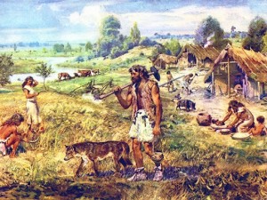 Create meme: primitive farmers, Neolithic cattle, the Neolithic revolution agriculture