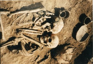 Create meme: archaeology, ancient graves, paired burials of skeletons