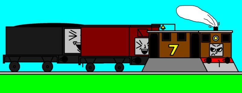 Create meme: Steam train James, train , Smudger Thomas