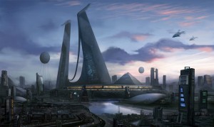 Создать мем: планета корусант небоскребы, вид на город будущего, футуристический город будущего