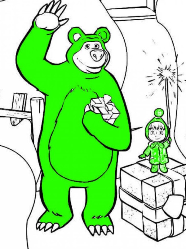 Create meme: coloring pages for boys masha and the bear, coloring pages for children masha and the bear, masha and the bear coloring book