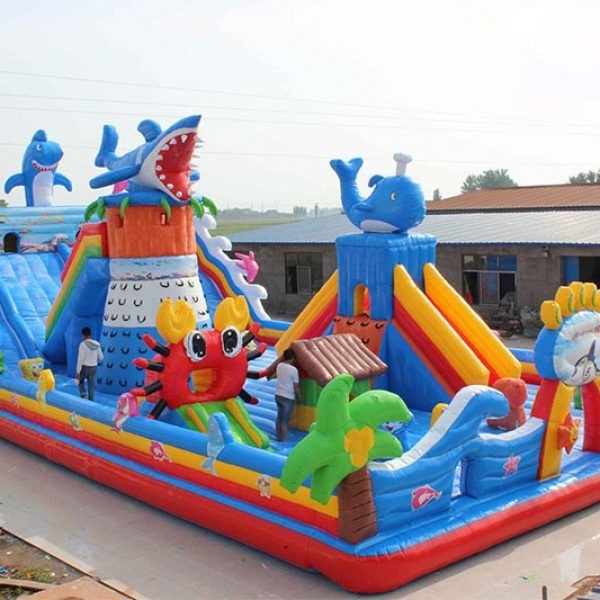 Create meme: inflatable trampoline, inflatable trampoline underwater world, trampoline land in baku