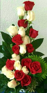 Создать мем: розы красные и белые, голландские розы, букет цветов