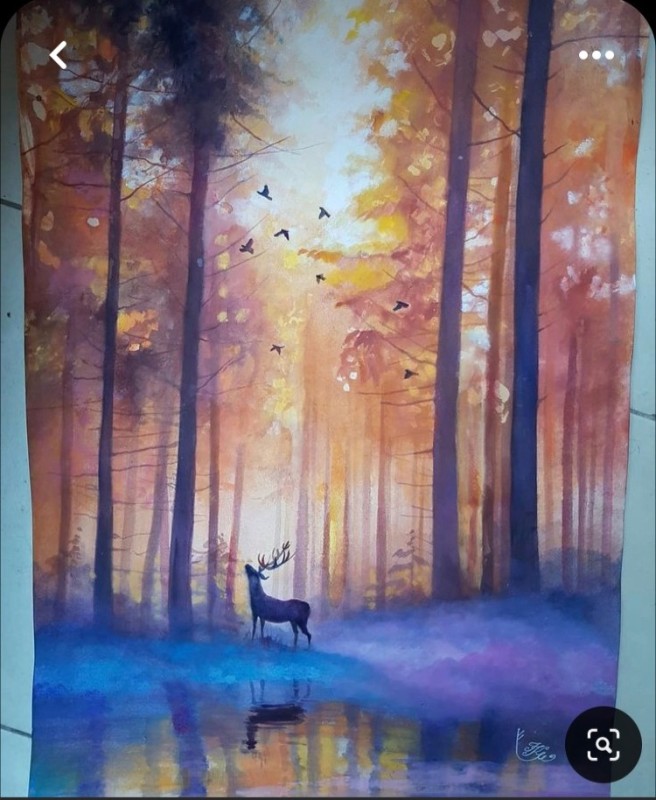 Create meme: deer in the forest, deer in watercolor, forest deer