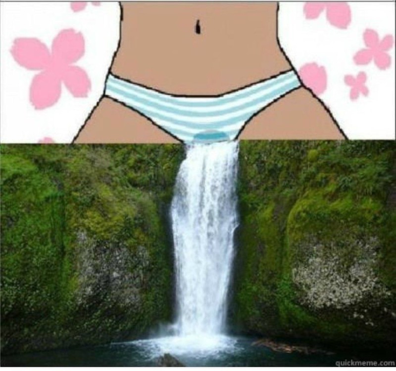 Create meme: wet panties, waterfall , soaked underpants