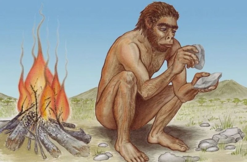 Create meme: primitive caveman primitive caveman, occupations of primitive people, Primitive people produce fire