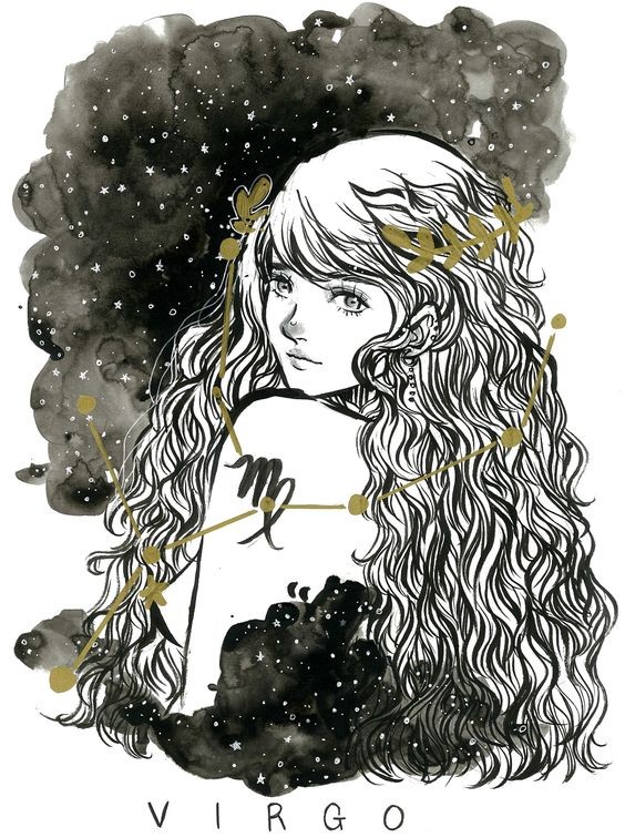 Create meme: art girl, figure , zodiac signs drawings