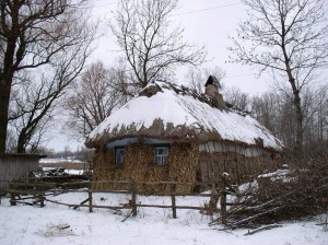 Create meme: the beautiful village Museum, Adobe houses of Mordovia Republic, Pirogovo winter