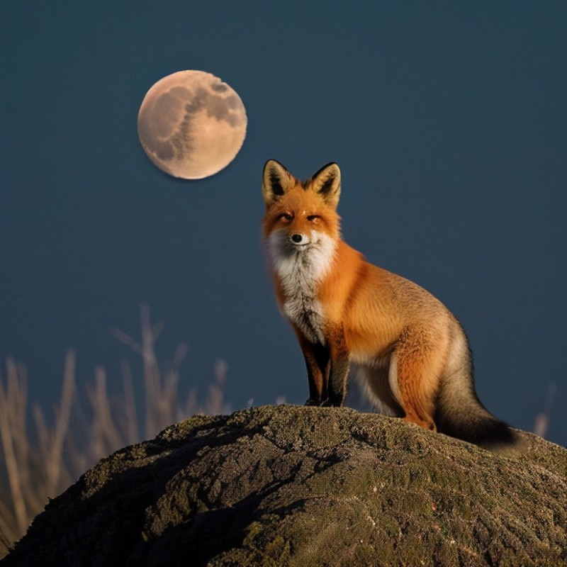 Create meme: Fox ordinary, Fox red, Fox moon