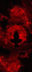 Создать мем: темное изображение, красный арт, itachi uchiha red moon