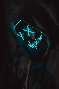 Create meme: The purge, mask luminous watch dogs, neon mask