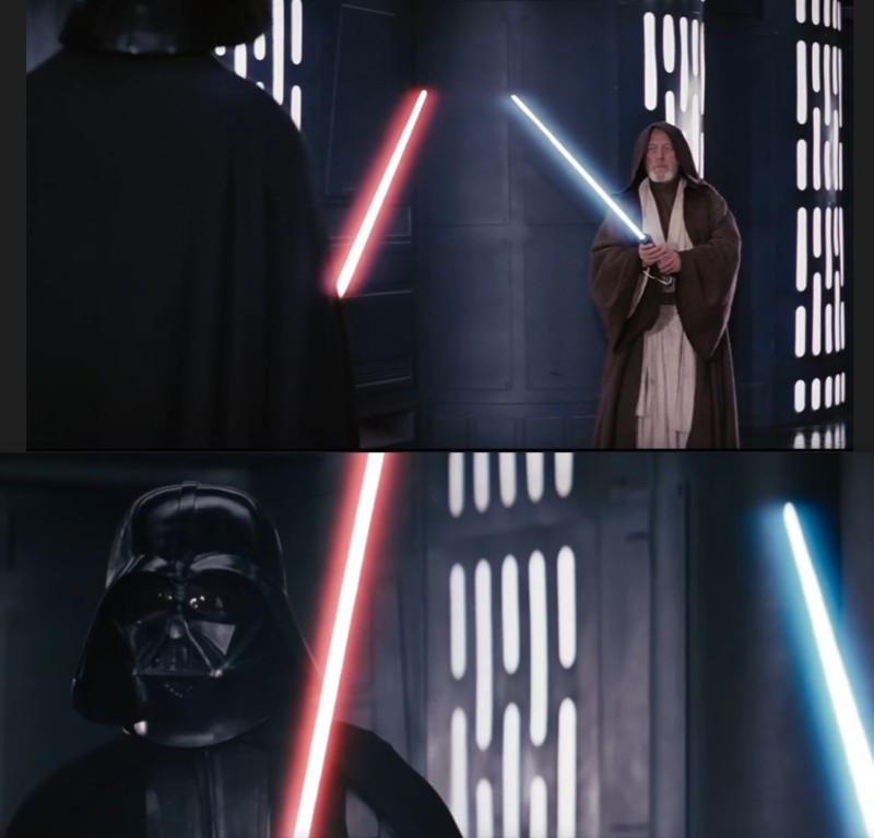 Create meme: Darth vader obi wan kenobi, Obi WAN Kenobi vs Darth Vader, darth vader star wars