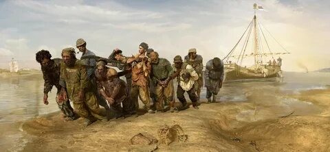 Create meme: Ilya Repin boatmen on the Volga 1870 1873, Repin barge haulers, Repin barge haulers on the Volga 