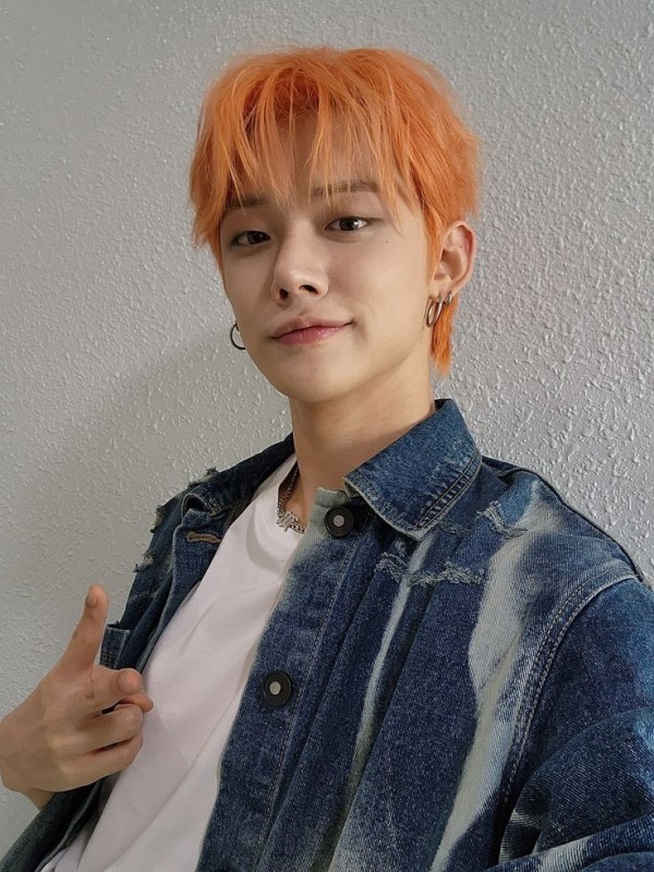 Create meme: taehyung with red hair, Asian , nct orange hair