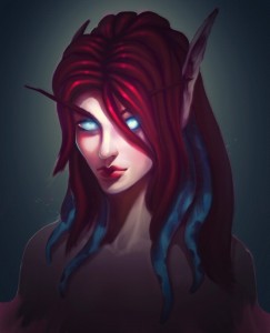 Create meme: blood elf warcraft portrait, league of legends art chenbo, katarina fan art