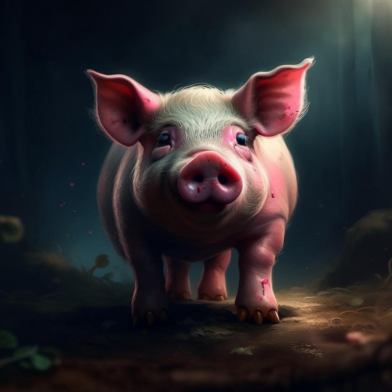 Create meme: pigs, boar pig, piglets